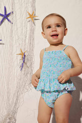 Fato de banho para bebé com estampado floral